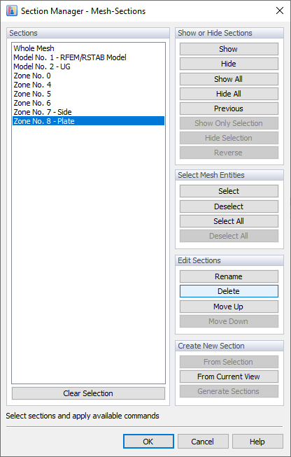 Section Manager - Mesh Sections